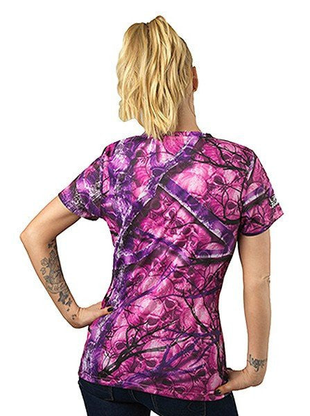 Women&#39;s &quot;Skull Camo&quot; Tee by Lethal Angel (Pink) - www.inkedshop.com