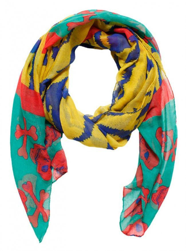 &quot;Zigzag Striped With Skull&quot; Scarf (More Options) - www.inkedshop.com