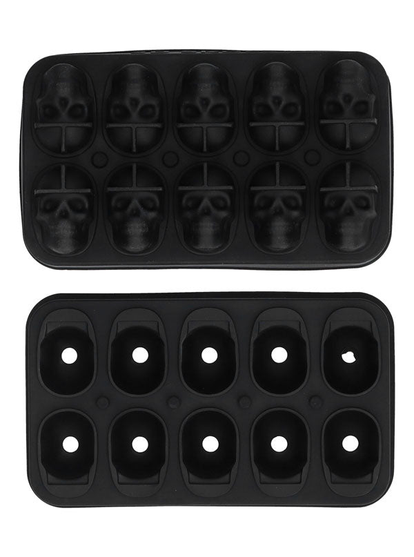 Skeleton ice cube tray made of flexible silicone, BPA free, non-toxic and leak-free that can make 10 ice cubes at a time.