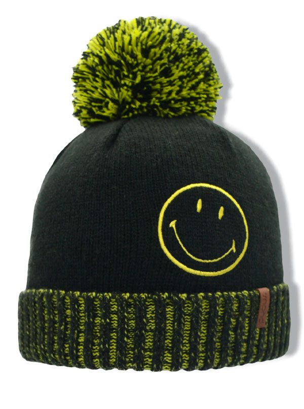 Smiley Pom Hat Beanie