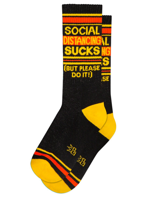 Unisex Social Distancing Sucks Ribbed Gym Socks