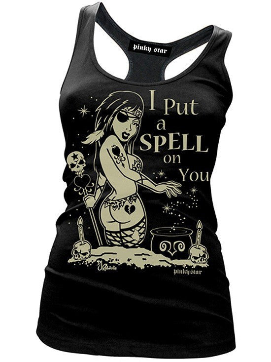 Women&#39;s &quot;I Put A Spell on You&quot; Tank by Pinky Star (Black) - www.inkedshop.com