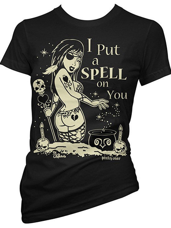 Women&#39;s &quot;I Put A Spell On You&quot; Tee by Pinky Star (Black) - www.inkedshop.com