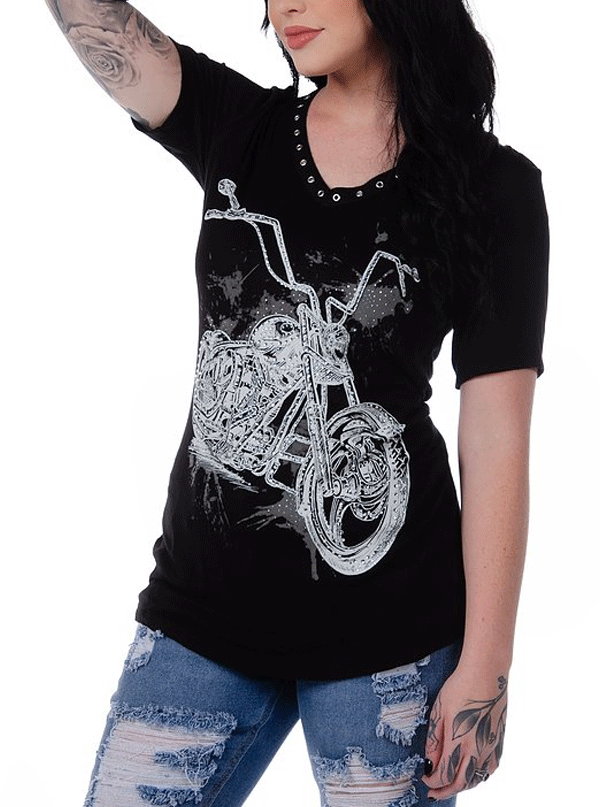 Women&#39;s Splatter Bike Slit Tee