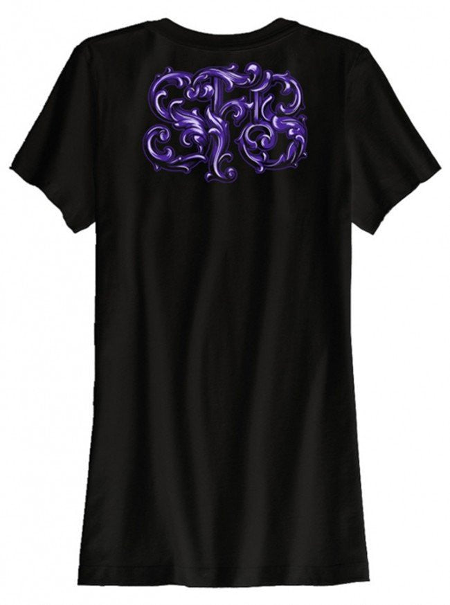 Women&#39;s &quot;Ornamental Shears with Mandala&quot; Tee by Steadfast Brand (Black) - InkedShop - 2