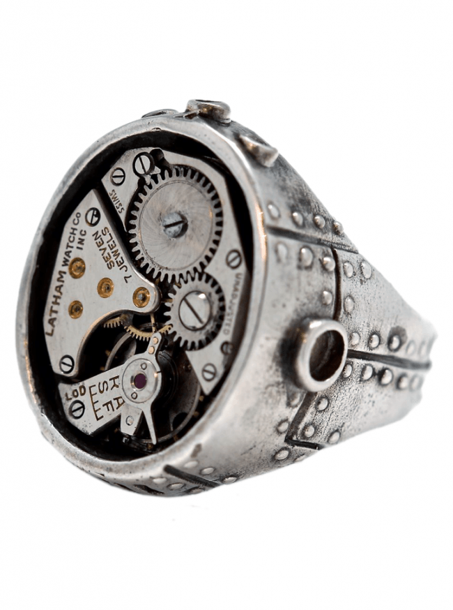 &quot;Industrial Steam Watch Movement&quot; Ring by Blue Bayer Design (Sterling Silver) - www.inkedshop.com