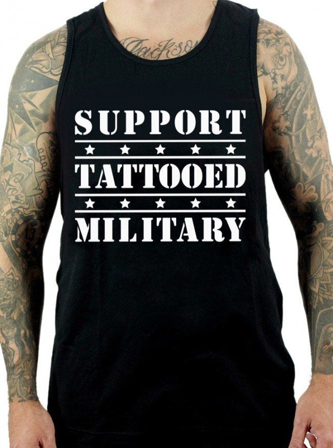 Men&#39;s &quot;Tattooed Military&quot; Tank by Steadfast Brand (Black) - InkedShop - 2