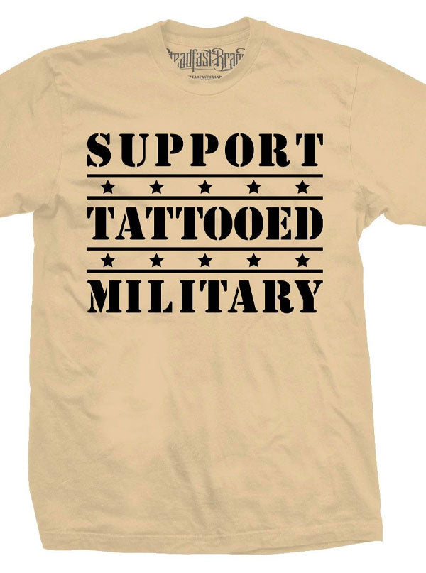 Men&#39;s Support Tattooed Military Tee