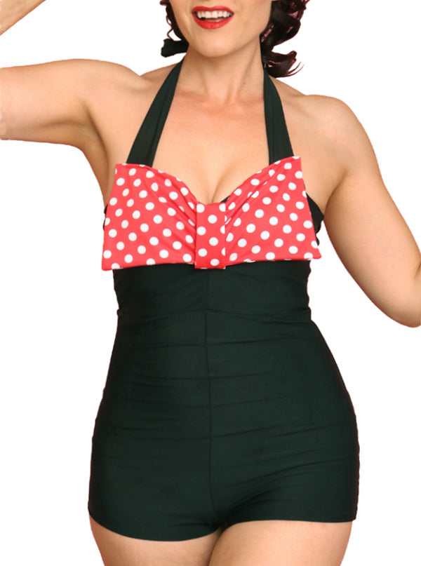 Women&#39;s Vintage Pin-Up Romper Swimsuit