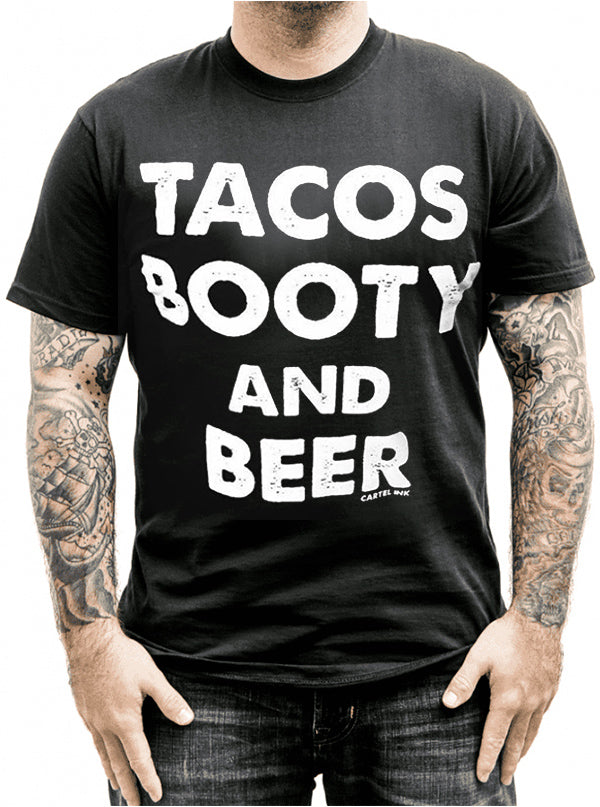 Men&#39;s Tacos Booty and Beer Tee