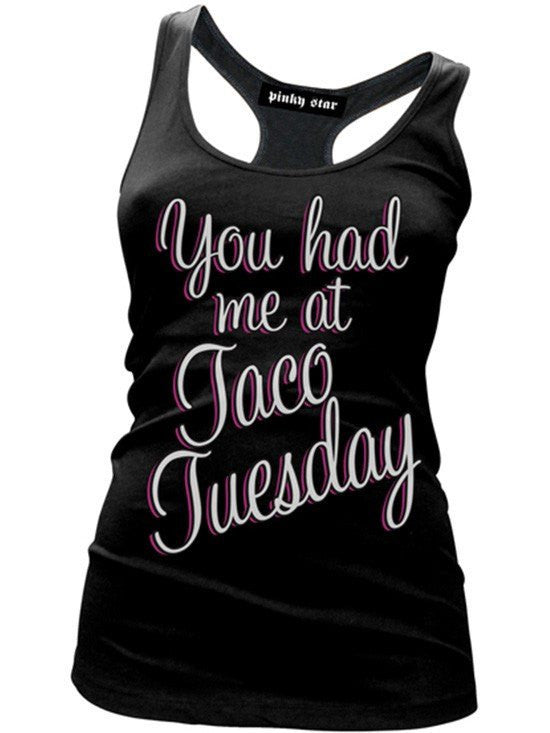 Women&#39;s &quot;Taco Tuesday&quot; Tank by Pinky Star (Black) - www.inkedshop.com