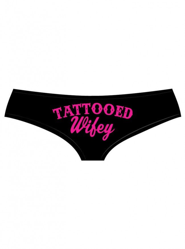 Women&#39;s &quot;Tattooed Wifey&quot; Booty Shorts by Cartel Ink (Black) - www.inkedshop.com