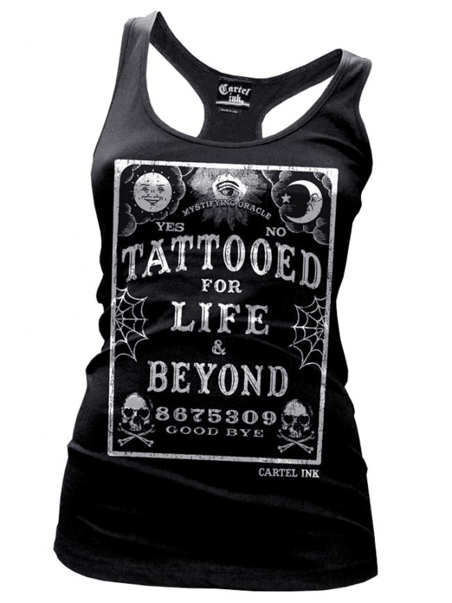 Women&#39;s &quot;Tattooed For Life and Beyond&quot; Tank by Cartel Ink (Black) - InkedShop - 1