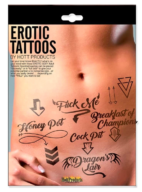 Adult Erotic Tattoos Assorted Pack