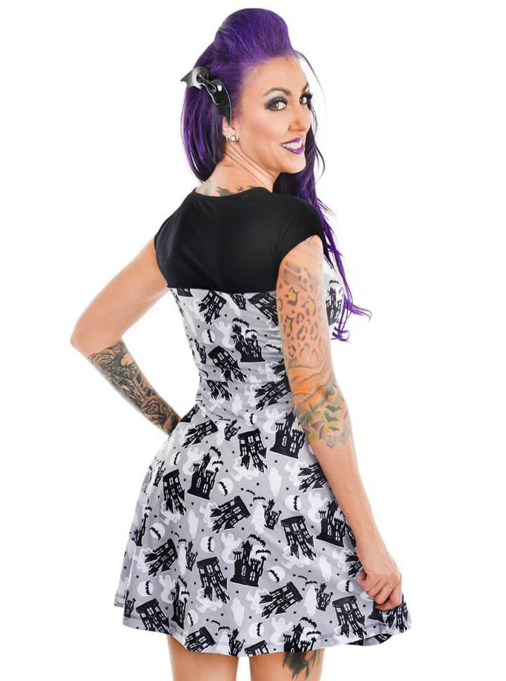 Women&#39;s &quot;Haunted House&quot; Dame Dress by Too Fast (Grey) - www.inkedshop.com