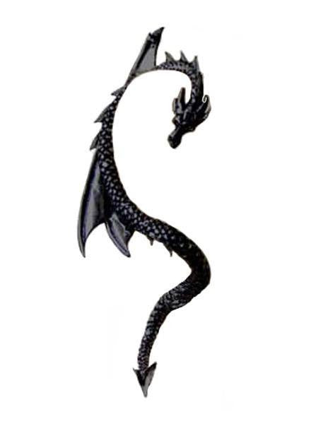 The &quot;Dragon&#39;s Lure&quot; Ear Wrap by Alchemy of England (Black) - InkedShop - 1