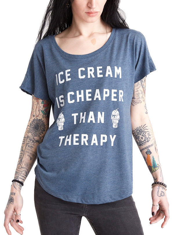 Women&#39;s Ice Cream Therapy Dolman Tee
