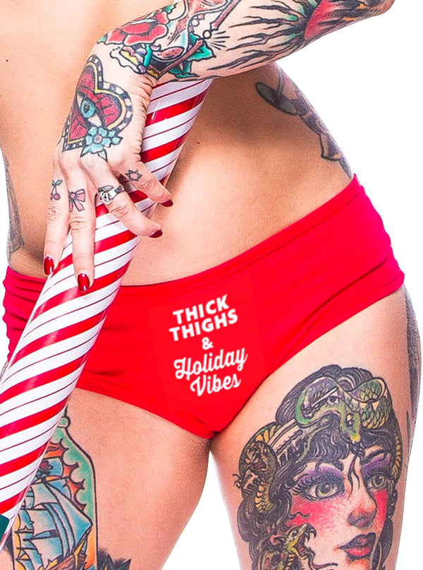 Women&#39;s Thick Thighs &amp; Holiday Vibes Booty Shorts