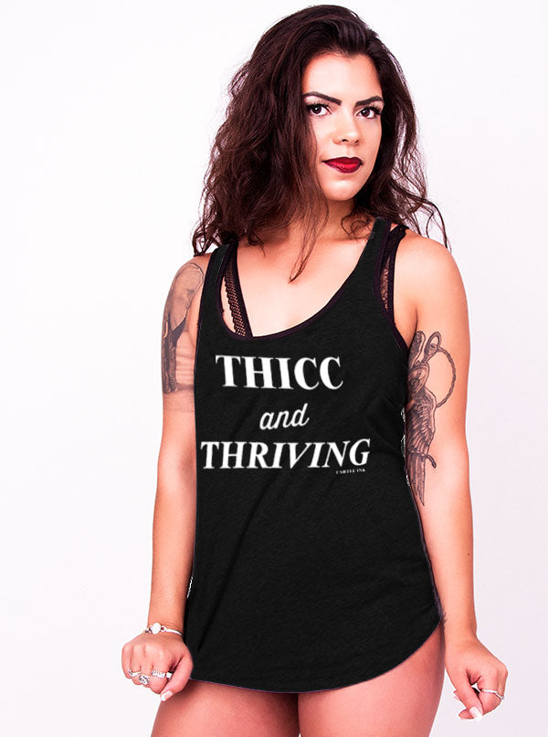 Women&#39;s Thicc and Thriving Racerback Tank