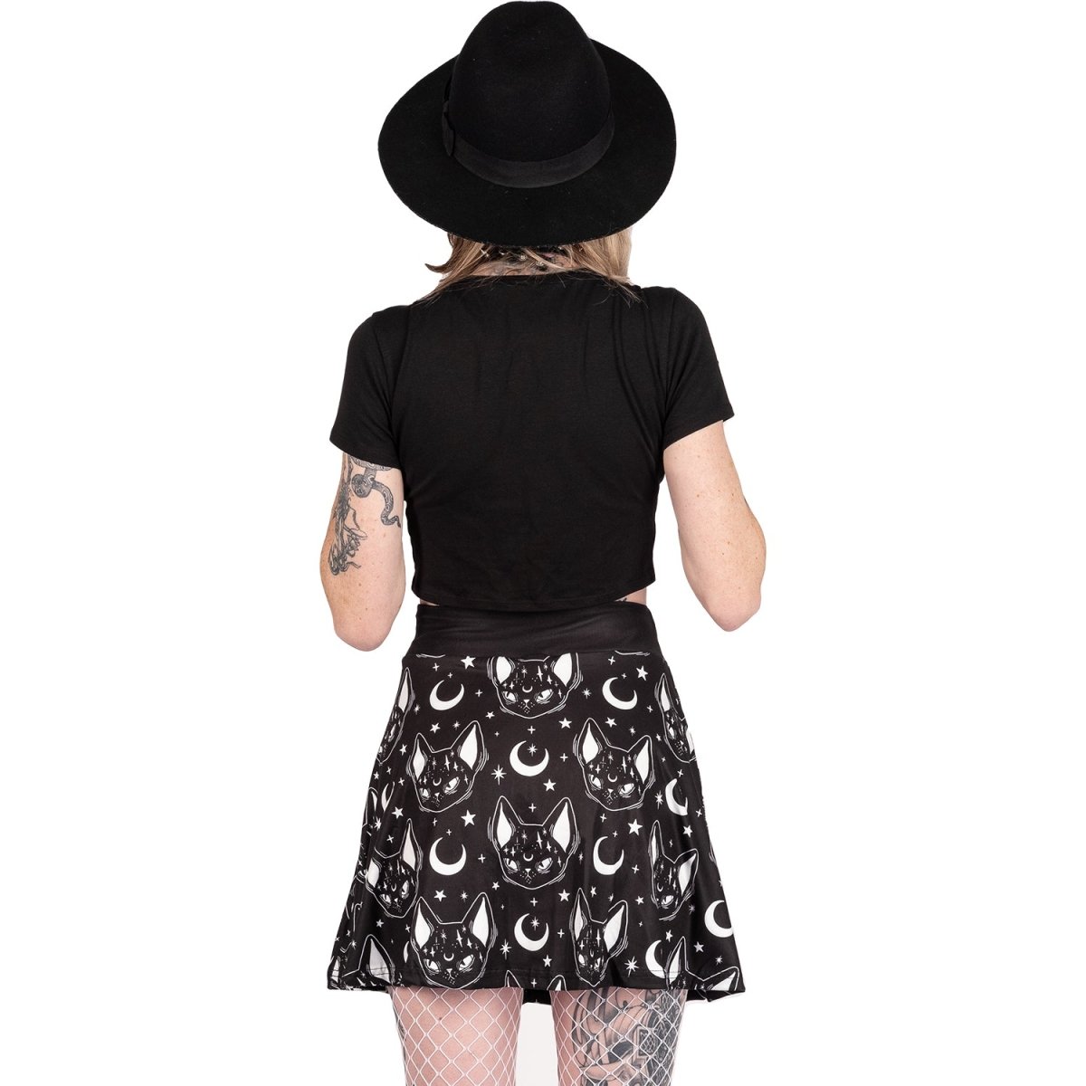 Women&#39;s Mystical Cat Familiar Skater Skirt