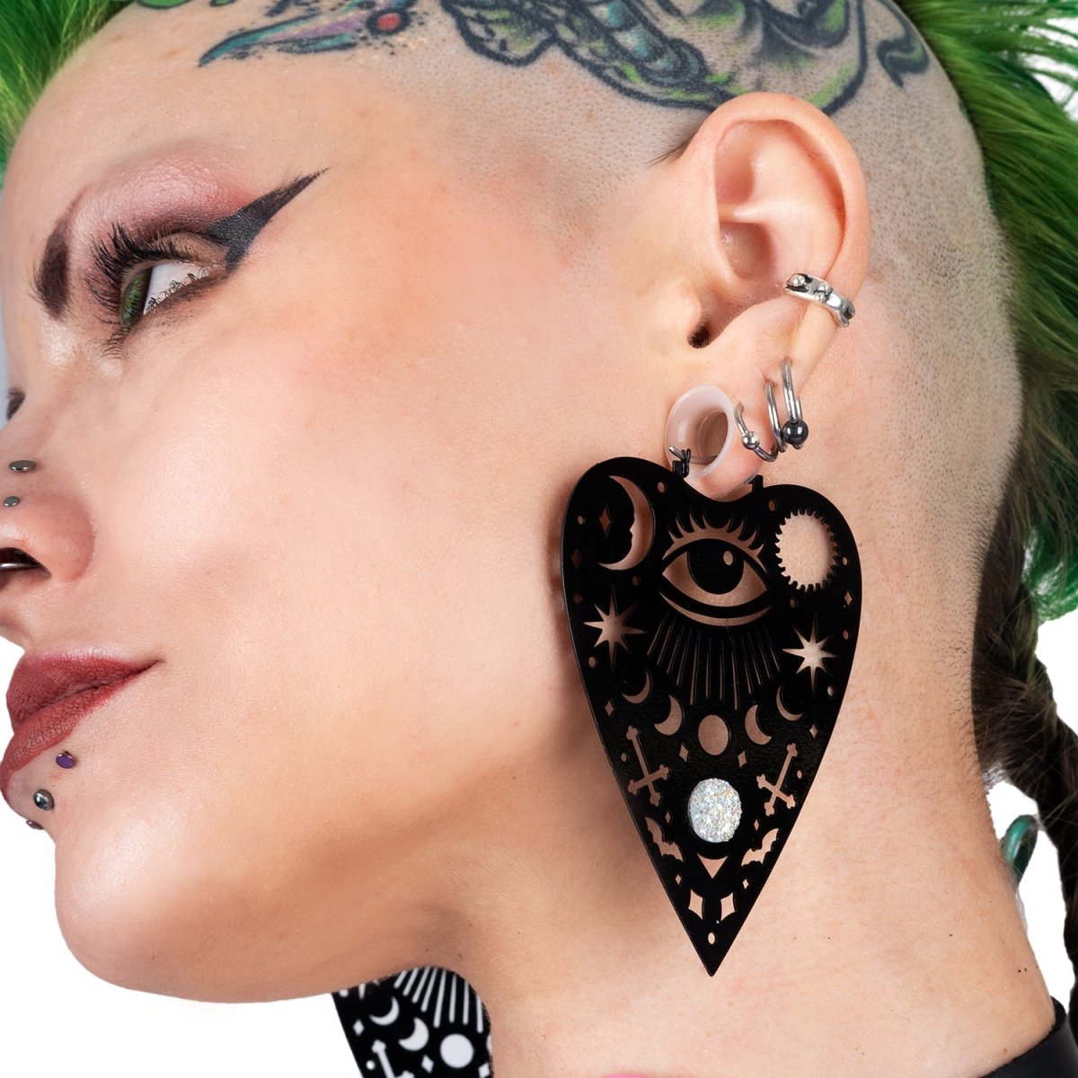 Mystical Ouija Planchette Hoop Earrings