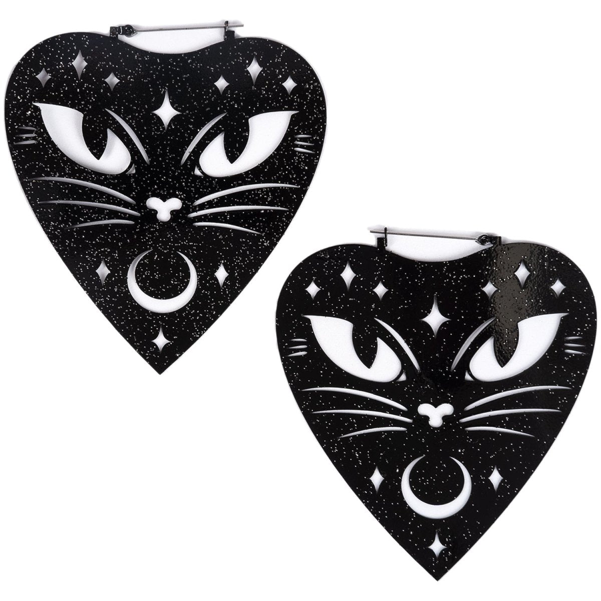 Ouija Cat Hoop Earrings