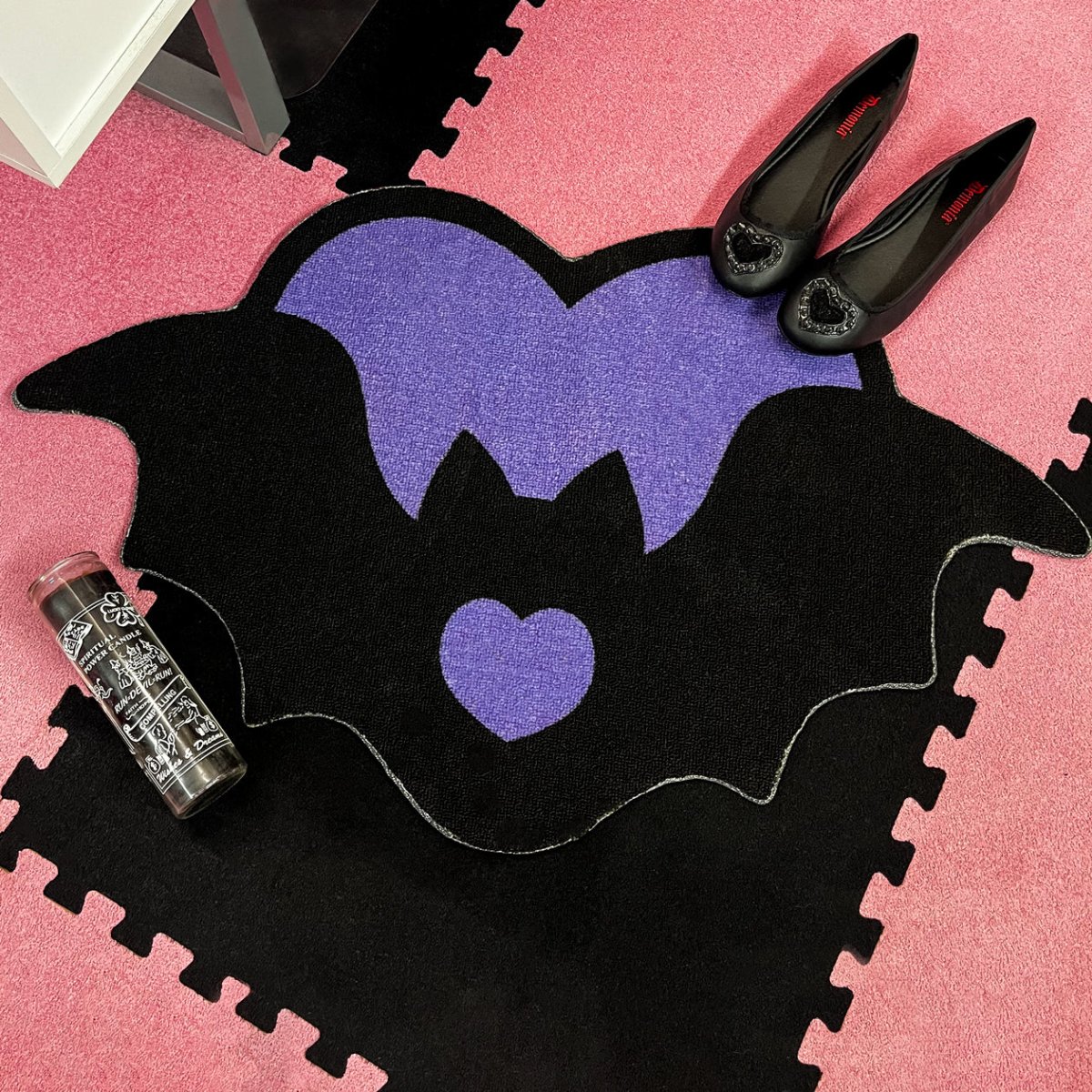 Bat Heart Shaped Rug