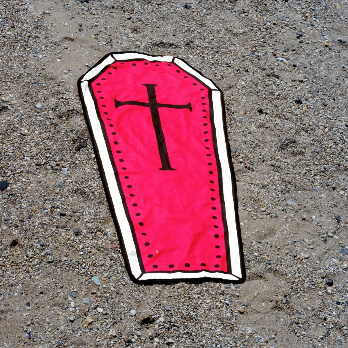 Red Coffin Shaped Beach Towel
