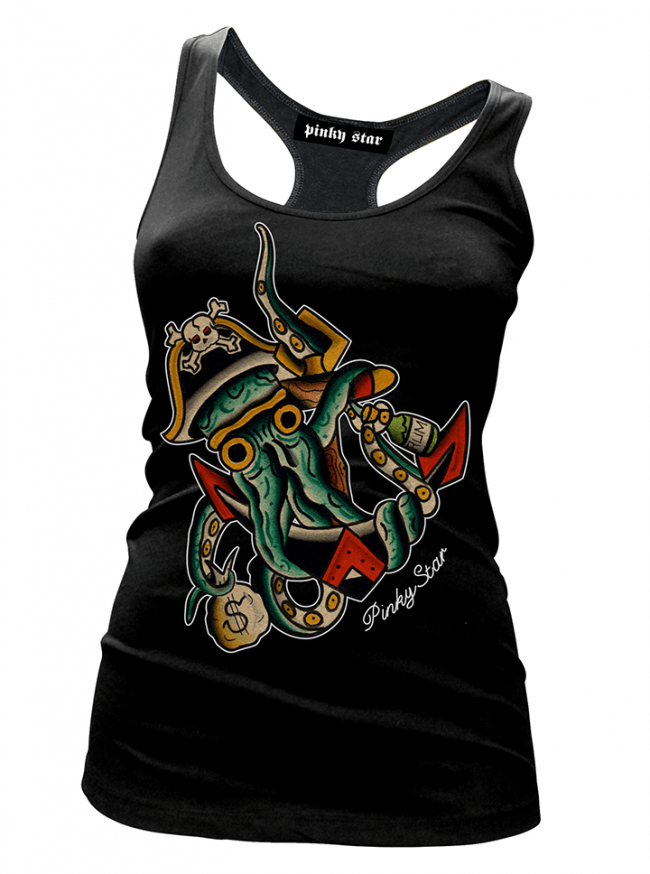 Women&#39;s &quot;Treasures of the Deep&quot; Tank by Pinky Star (Black) - www.inkedshop.com