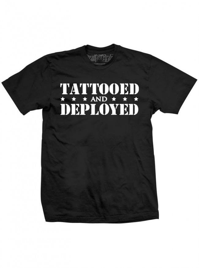 Men&#39;s &quot;Tattooed and Deployed&quot; Tee by Steadfast Brand (Black) - www.inkedshop.com