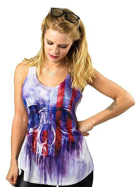 Women&#39;s &quot;Painted Skull&quot; Sublimation Tank by Lethal Angel (USA) - www.inkedshop.com