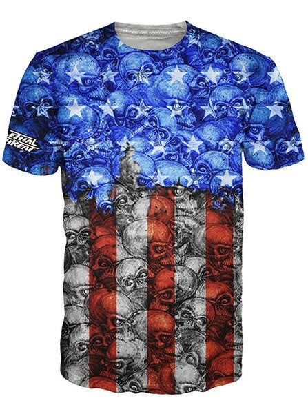 Men&#39;s &quot;USA Flag&quot; Tee by Lethal Threat (Skull Camo) - www.inkedshop.com