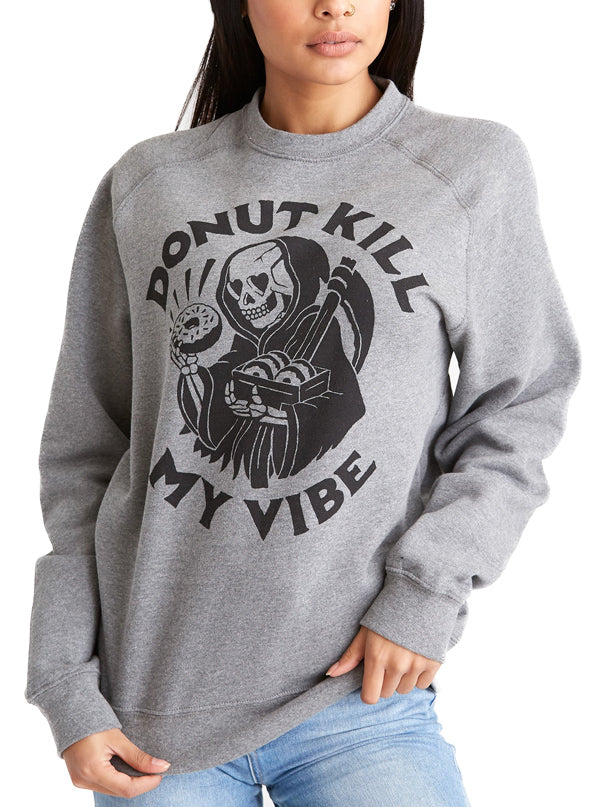 Unisex Donut Kill My Vibe Crewneck Sweatshirt