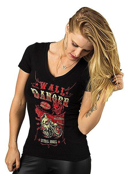 Women&#39;s &quot;Wall of Danger&quot; Tee by Lethal Angel (Black) - www.inkedshop.com