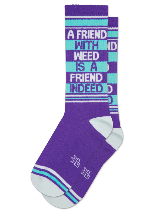 Unisex A Friend With Weed Is A Friend Indeed Ribbed Gym Socks