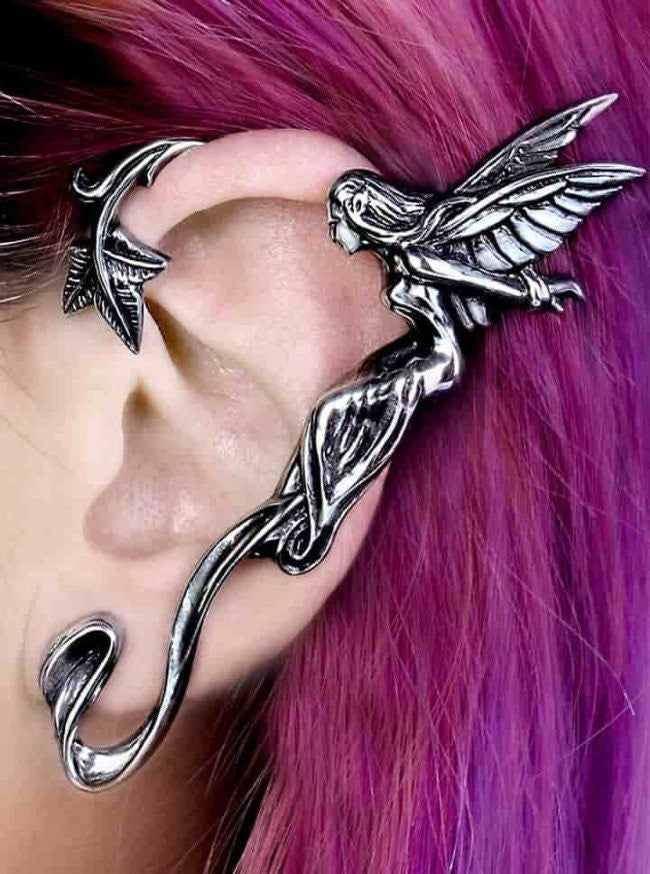 &quot;Whispering Fairy&quot; Ear Wrap by Alchemy of England (Pewter) - www.inkedshop.com