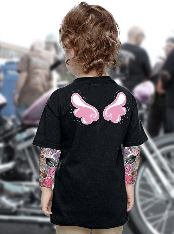 Kids Angel Wings Tattoo Sleeve Tee