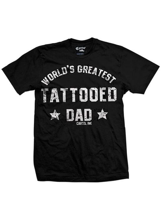 Men&#39;s &quot;World&#39;s Greatest Tattooed Dad&quot; Tee by Cartel (Black) - www.inkedshop.com
