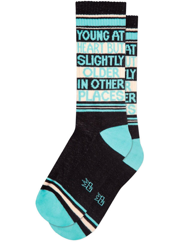 Unisex Young At Heart Ribbed Gym Socks